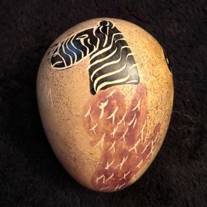 Hand carved in Kenya wooden egg
